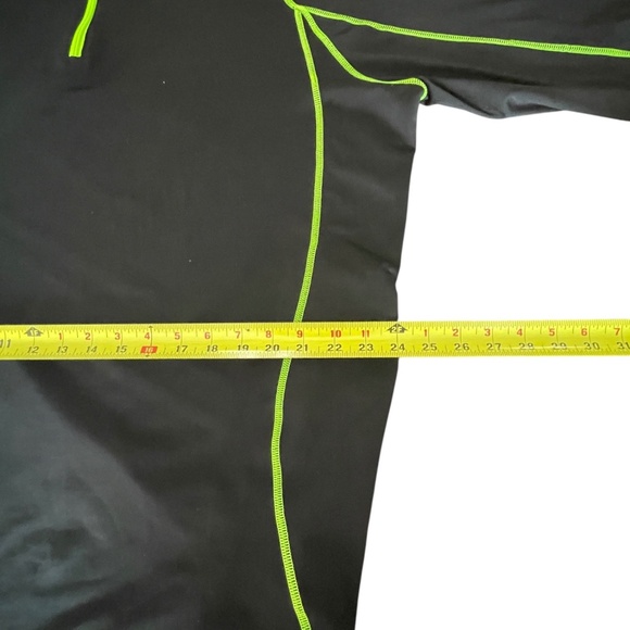 Under Armour Men’s XXL ColdGear ¼ Zip Pullover Black Neon Green Athletic Top EUC - Picture 11 of 14